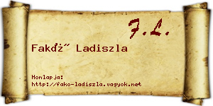 Fakó Ladiszla névjegykártya